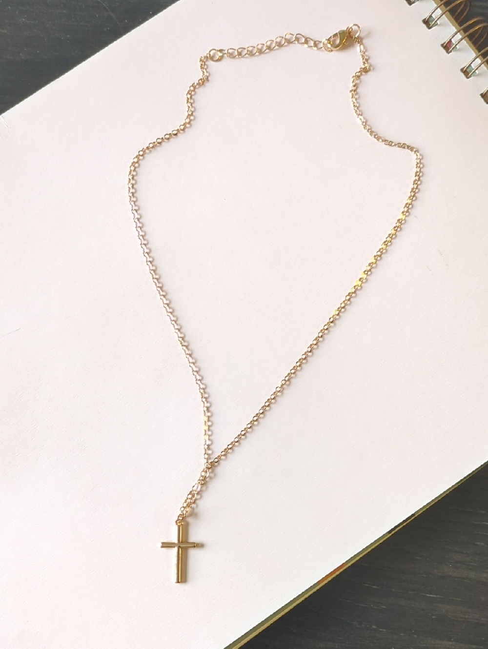 Minimalist Gold Cross Pendant Necklace for Women